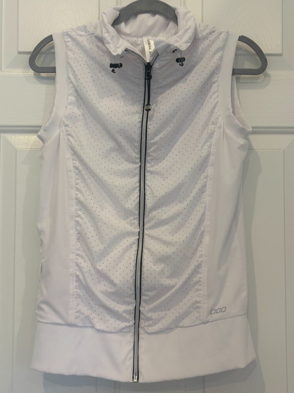 Lorna Jane Full Zip Activewear Vest White Perforated Mesh Workout M 8-12